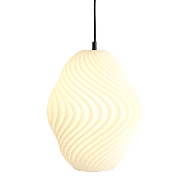 Lámpara colgante impresa en 3D con diseño orgánico minimalista y luz cálida para decoración moderna del hogar