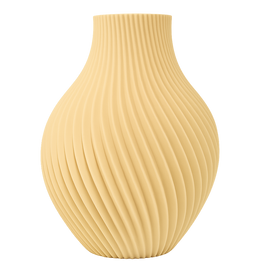 Jarrón IKAROS beige, diseño orgánico impreso en 3D, textura elegante, fabricado en PLA ecológico