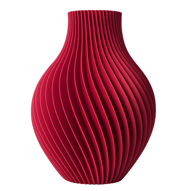 Jarrón IKAROS beige, diseño orgánico impreso en 3D, textura elegante, fabricado en PLA ecológico