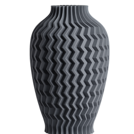 Jarrón KLEIA negro mate, diseño contemporáneo con textura única, impreso en 3D con PLA ecológico