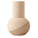Jarrón TÉLEOS beige mate, diseño contemporáneo con relieves geométricos, impreso en 3D con PLA ecológico