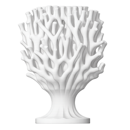 Lámpara KLYMENE de mesa apagada, diseño orgánico inspirado en coral, impresa en 3D, color blanco marfil, estilo escultórico