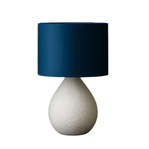 Lámpara NÓXIS Blanco de mesa apagada, diseño orgánico impreso en 3D, color blanco, fabricada en PLA biodegradable