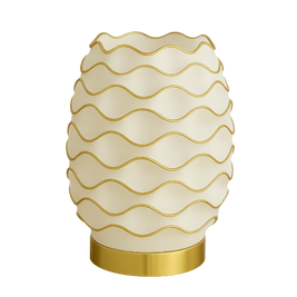 Lámpara de mesa THALIA impresa en 3D con diseño orgánico ondulado  para decoración moderna