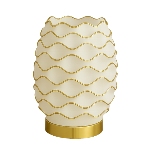 Lámpara de mesa THALIA impresa en 3D con diseño orgánico ondulado  para decoración moderna