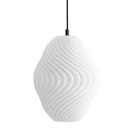 Lámpara colgante impresa en 3D con diseño orgánico minimalista y luz cálida para decoración moderna del hogar