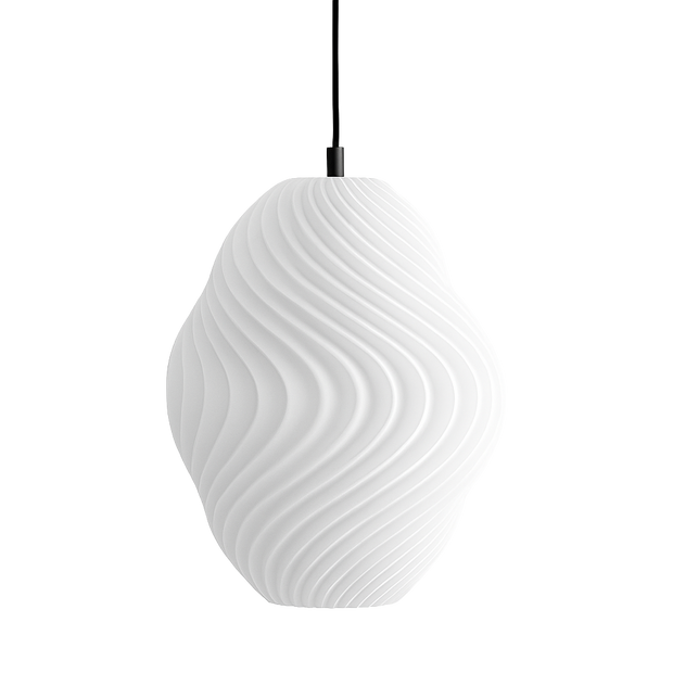 Lámpara colgante impresa en 3D con diseño orgánico minimalista y luz cálida para decoración moderna del hogar