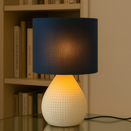 Lámpara NÓXIS Blanco en salón moderno, diseño orgánico sostenible que aporta luz cálida y elegancia