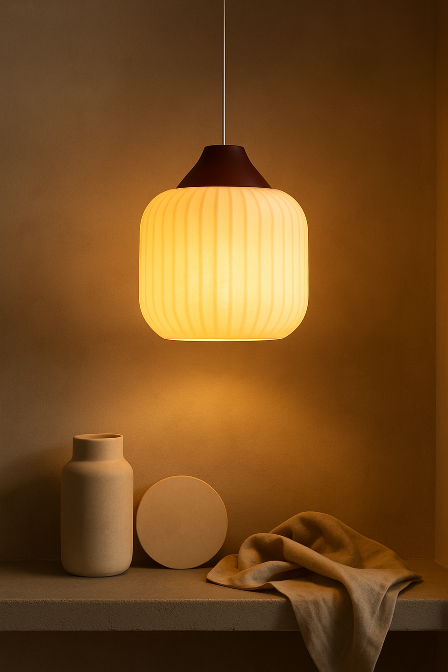 Lámpara colgante MelÍa impresa en 3D con luz cálida y diseño moderno para decoración del hogar
