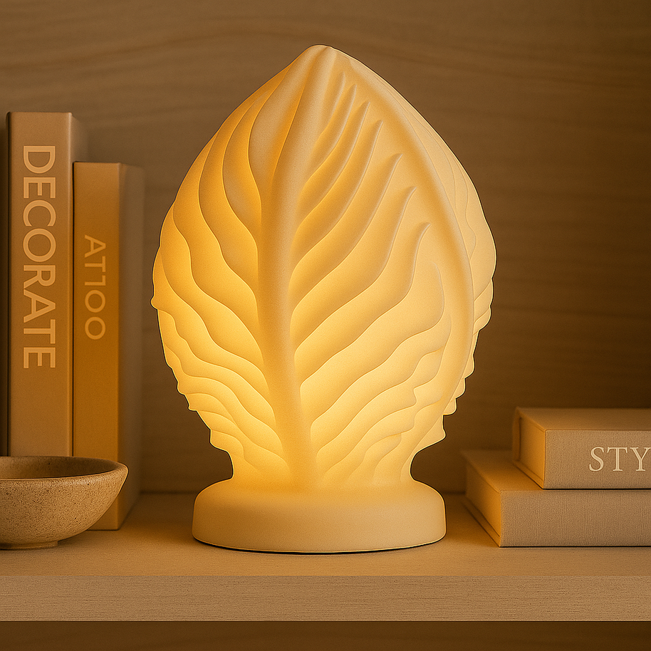 Lámpara de mesa KALLISTE en salón moderno, diseño orgánico en 3D que aporta calidez y estilo