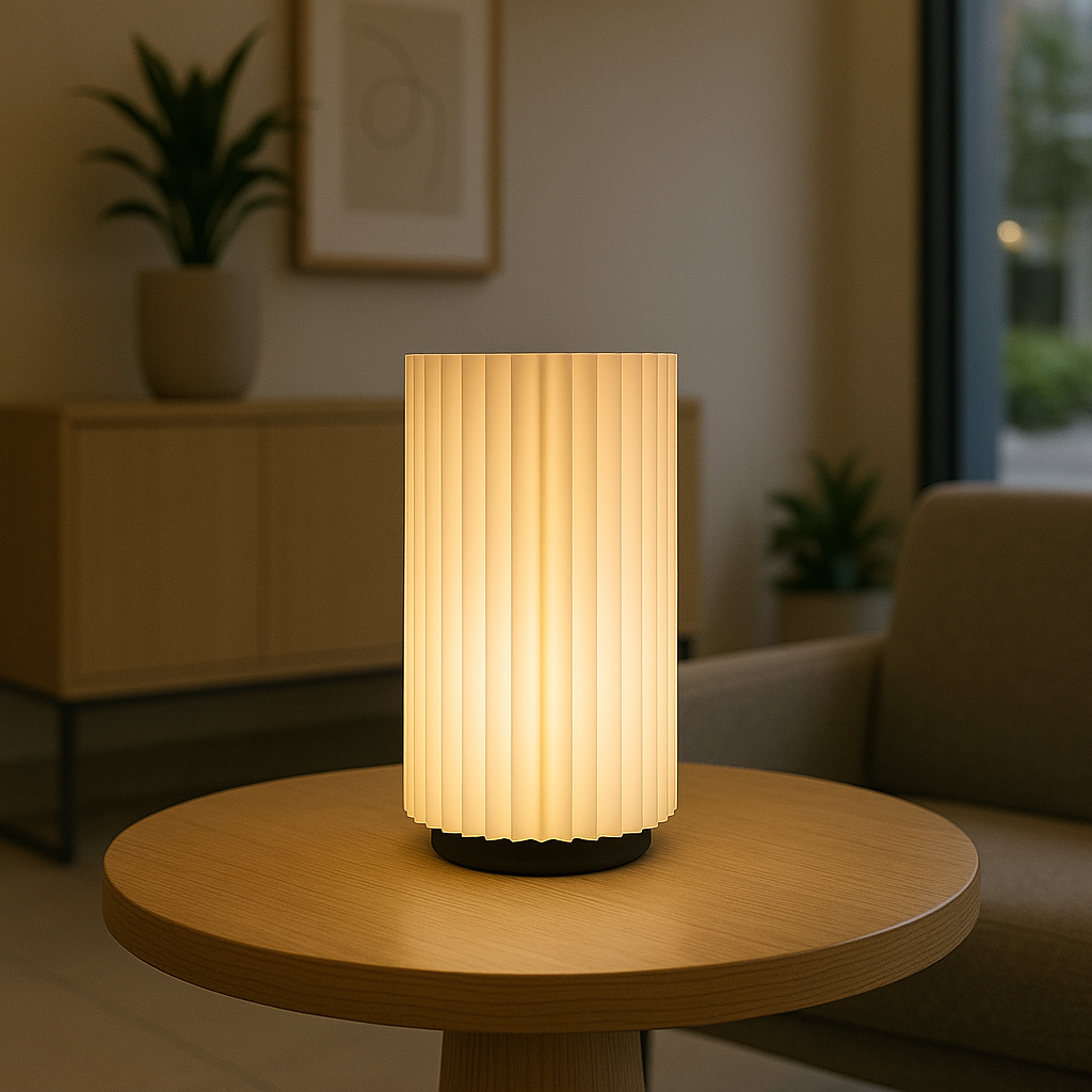 Lámpara SYLPHÍA como iluminación ambiental en dormitorio o escritorio, estilo minimalista en color blanco