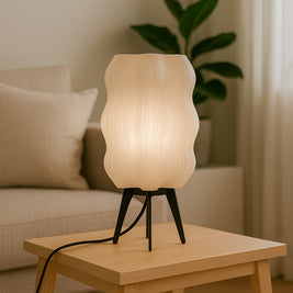 Lámpara de mesa ALTHEA impresa en 3D con diseño orgánico ondulado  para decoración moderna