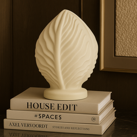 Detalle del patrón orgánico de la lámpara KALLISTE impresa en 3D, inspiración natural y elegante