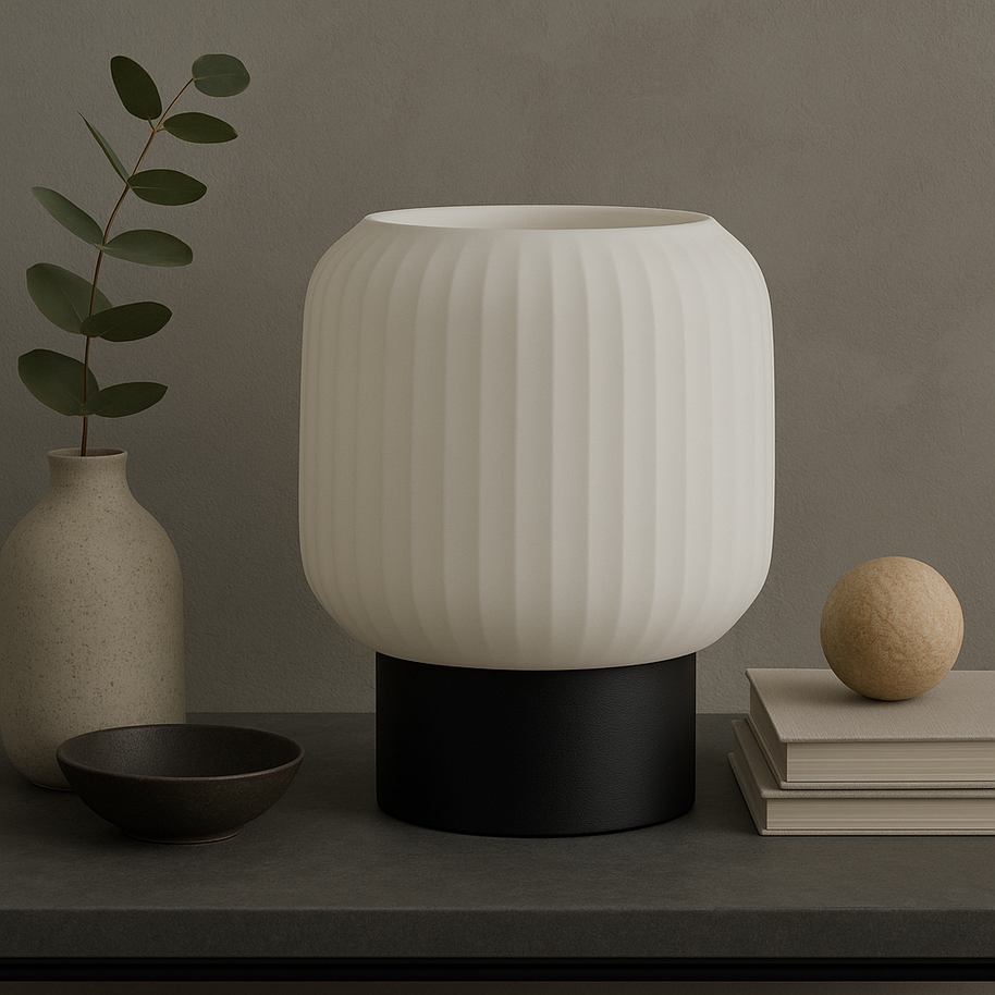 Lámpara MELÍA como iluminación ambiental en dormitorio o zona de lectura, estilo orgánico y minimalista