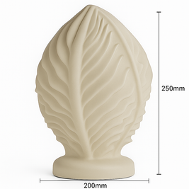 Lámpara de mesa KALLISTE en diseño orgánico 3D, color marfil, 250 mm alto y 200 mm ancho, estilo escultórico