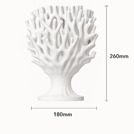 Lámpara KLYMENE de mesa, diseño orgánico 3D inspirado en coral, color blanco marfil, medidas 260mm x 180mm