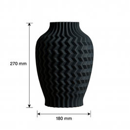 Jarrón KLEIA negro mate, diseño contemporáneo con textura única, medidas 270 mm x 180 mm