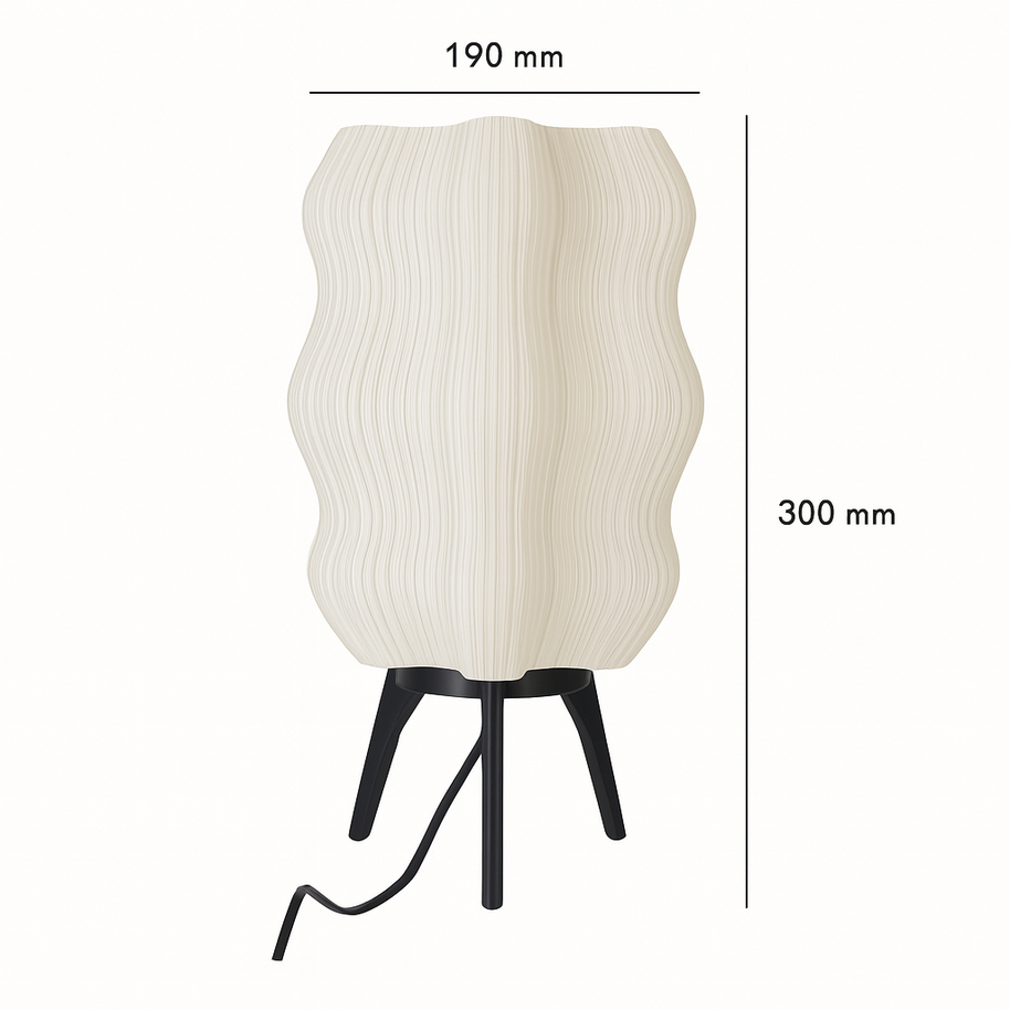Lámpara de mesa ALTHEA impresa en 3D con diseño orgánico ondulado  para decoración moderna