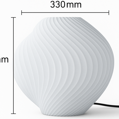 Lámpara IRISÍA de mesa, diseño orgánico paramétrico 3D, color blanco, medidas 200 mm x 330 mm