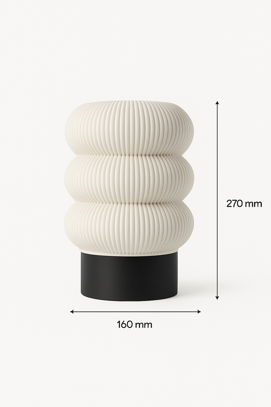 Lámpara de mesa KLÉIA impresa en 3D con luz cálida y diseño ondulado triple para decoración moderna del hogar