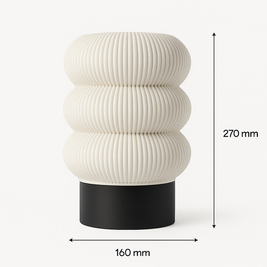 Lámpara de mesa KLÉIA impresa en 3D con luz cálida y diseño ondulado triple para decoración moderna del hogar