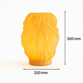 Lámpara KALLIA de mesa, diseño orgánico 3D, color ámbar, medidas 300 mm x 200 mm