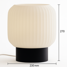Lámpara MELÍA de mesa, diseño orgánico 3D, color blanco marfil, medidas 270 mm x 230 mm