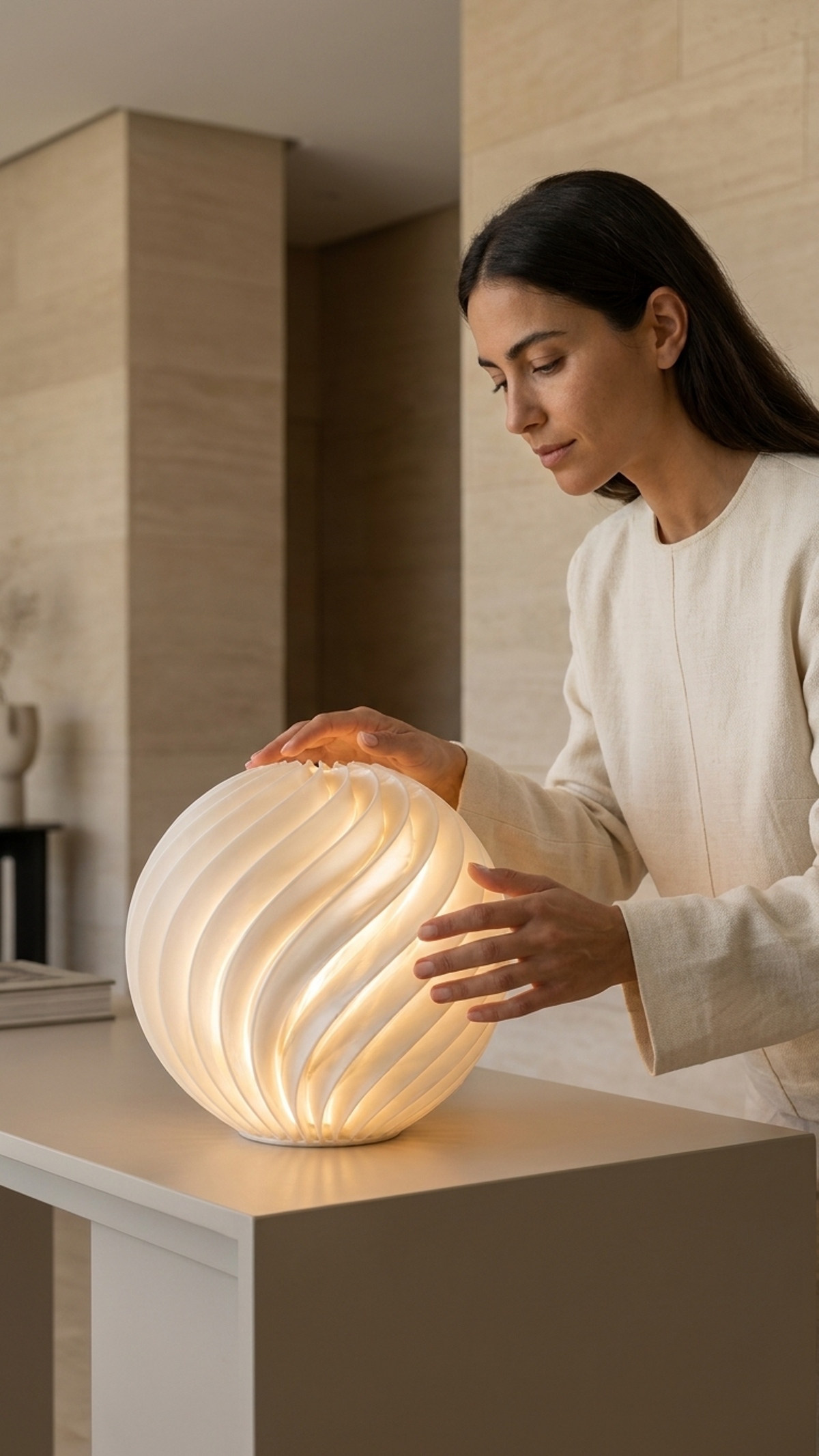 BLOOM SPHERE — Lámpara escultórica helicoidal
