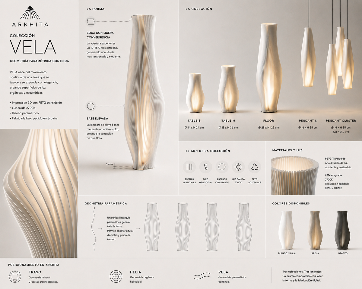 VELA NEREA — Lámpara escultórica paramétrica